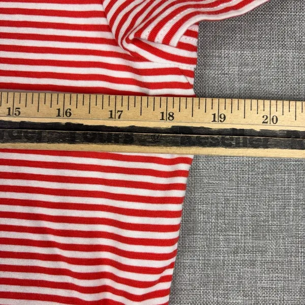 Lauren Ralph Lauren T-Shirt Womens M Red Striped Crew Neck Short Sleeve Nautical - Image 7