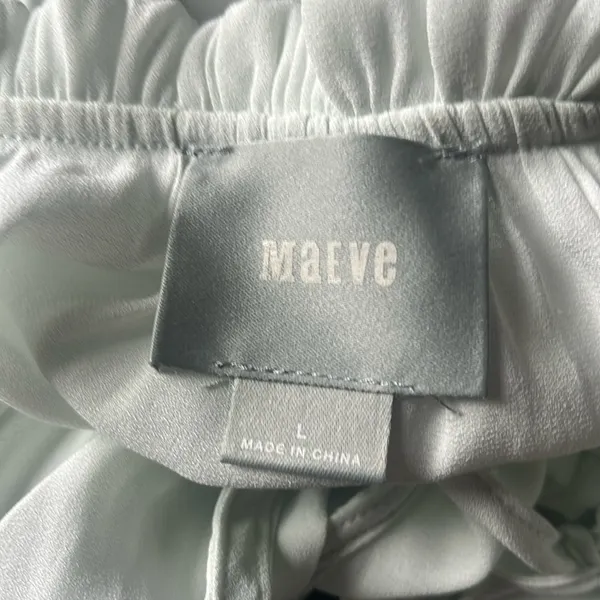 Anthropologie Maeve Liesel Cold Shoulder Top Large Light Mint Green - Image 5