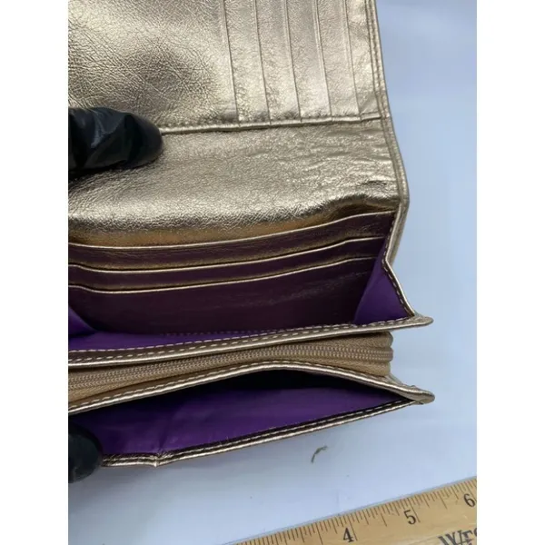 Coach Women's Gold Tan Wallet - Image 9