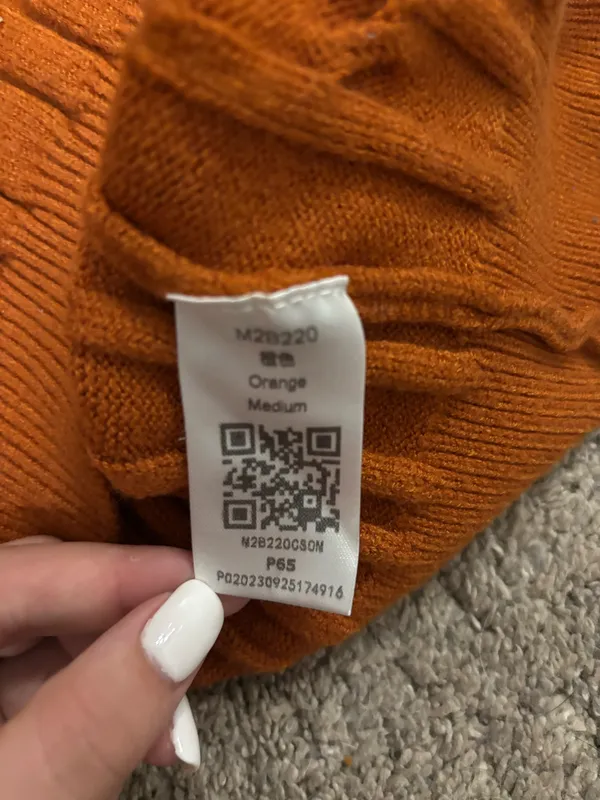 Orange knit sweater Size M - Image 2