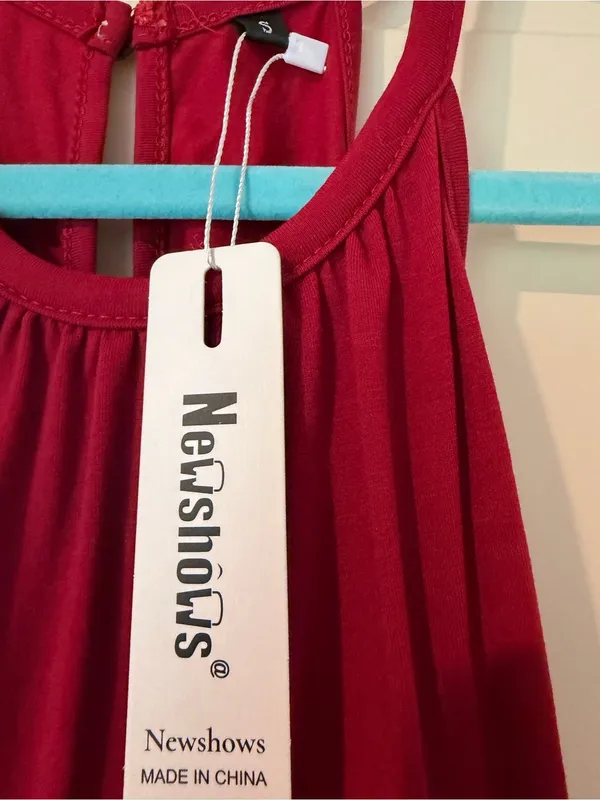 NWT Newshows Sleeveless Knee-Length Red Halter Dress Size S - Image 3