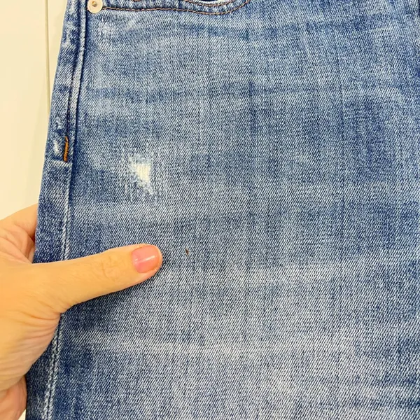 Madewell Size 25 Blue High Rise Slim Boyjean Distressed Raw Hem Jeans - Image 4