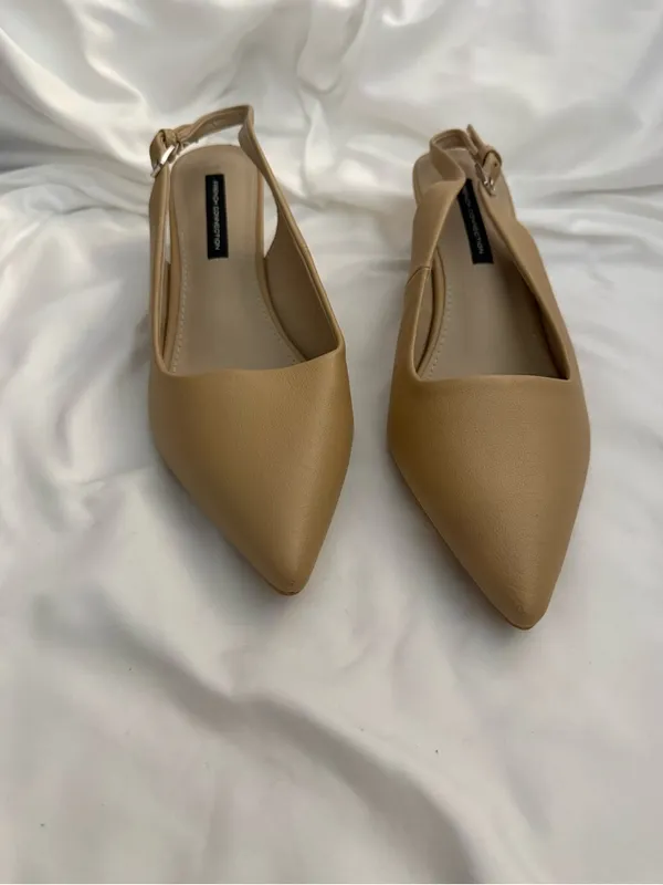 EUC French Connection Quinn Nude Slingback Kitten Heel - Image 2