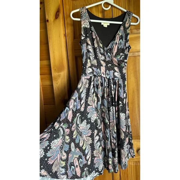Anthropologie Maeve Leslie Paisley Midi Dress Womens XS‎ Faux Wrap Sleeveless - Image 5