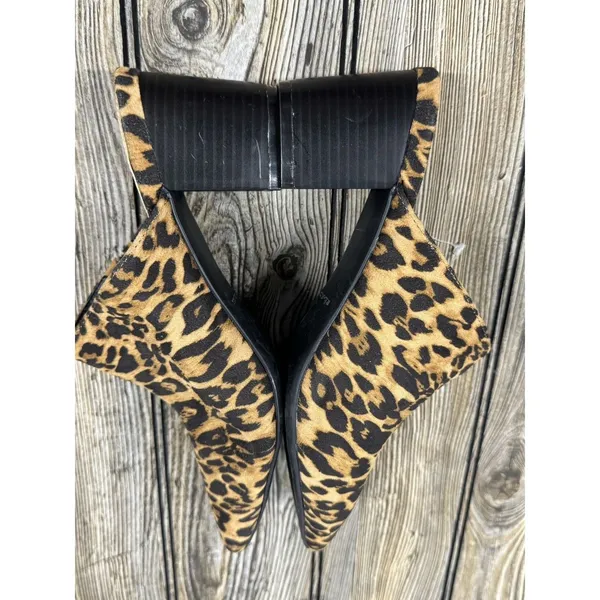 Massini Women's Emily Leopard block heeled Mules SZ 10 - Image 4