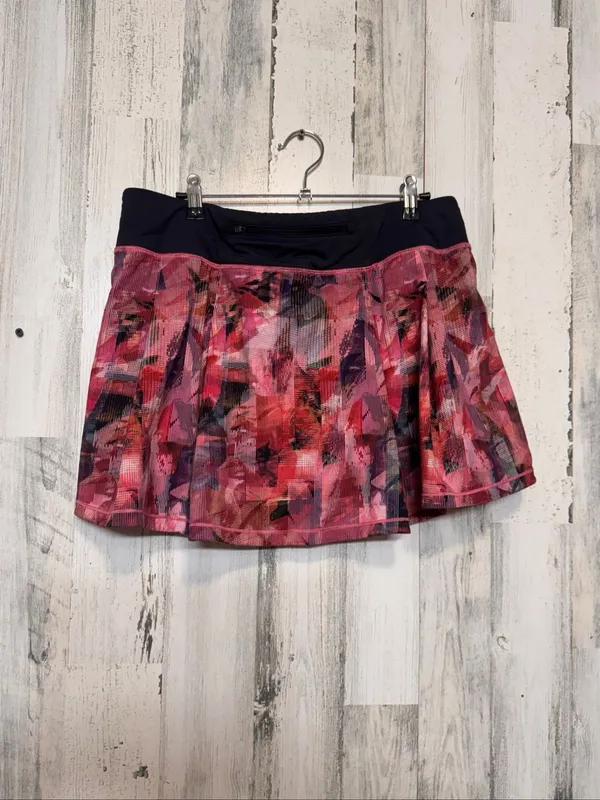 Lululemon Pace Rival Skirt Multi Pink Floral Abstract Tennis Running Womens 10 - Image 6