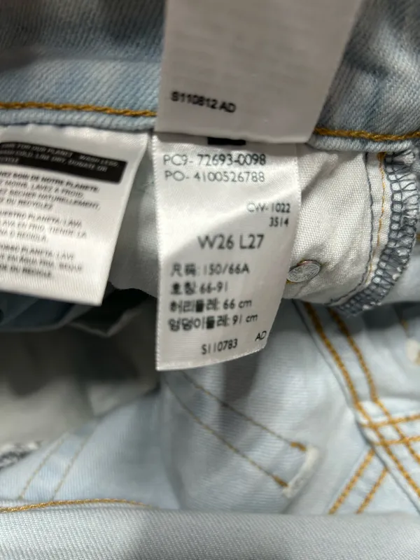 Levi’s Ribcage Straight Ankle High Rise Light Wash Distressed Jeans Womens 26 - Image 4