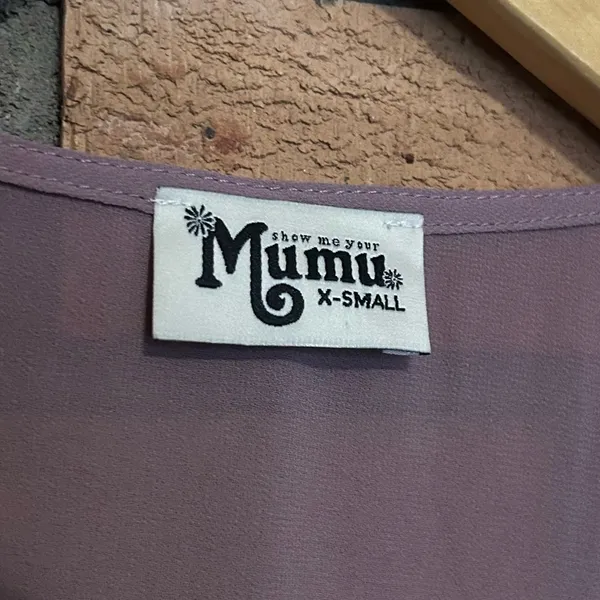 Show Me Your Mumu Roxy Romper Long Sleevee Chiffon Sheer Size XS Mauve/Purple - Image 2