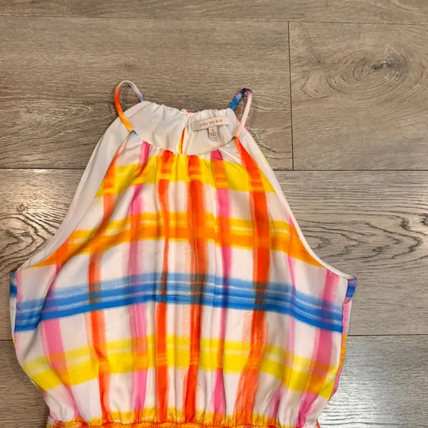 Skies are‎ Blue Womens Plaid Halter Dress Small S Summer Beach Sun Dress - Image 3