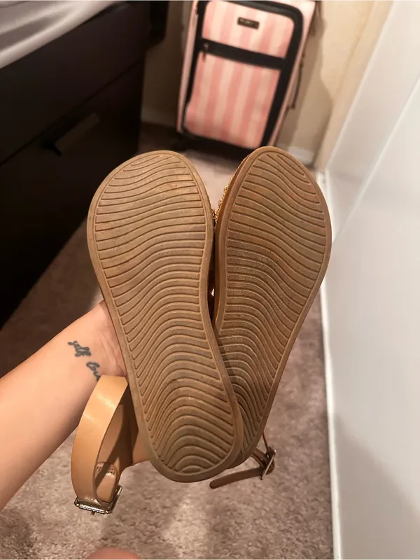 Soda Tan Woven Strap Ankle Strap Sandals Size 7.5 - Image 3