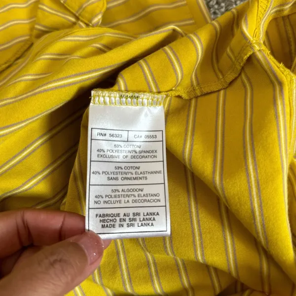 Nike Golf Sleeveless Mustard Yellow Striped Polo Sleeveless Top - Image 9