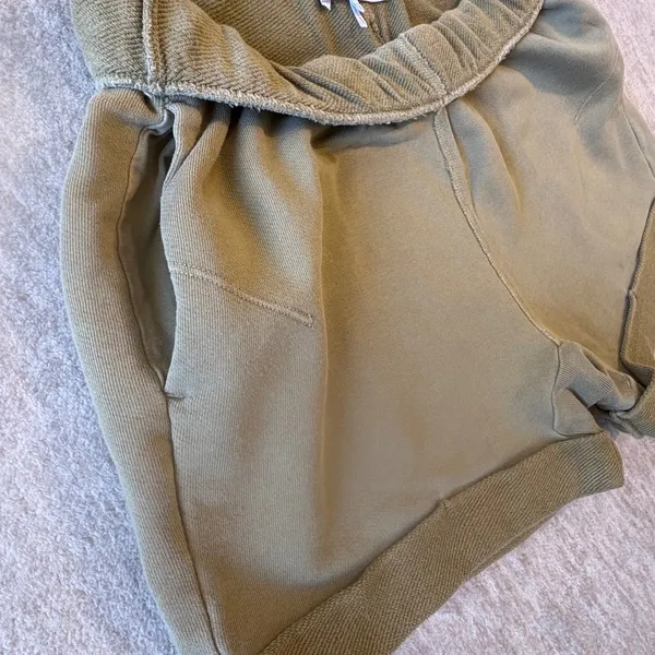 FRAME Pescara Roll‎ Cuff Shorts Womens XS Green Organic Pima Cotton Minimalist - Image 3