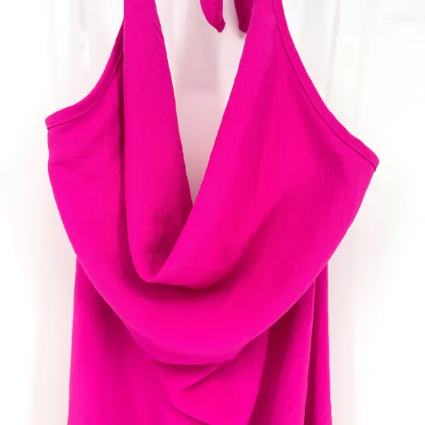 See You Monday Halter Mini Dress Women M Pink Barbiecore Y2K Minimalist Feminine - Image 3