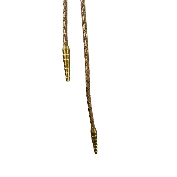 *Vintage Natural Stone Agate Bolo Tie Brown Gold Cord Western Ranch Cowboycore - Image 3