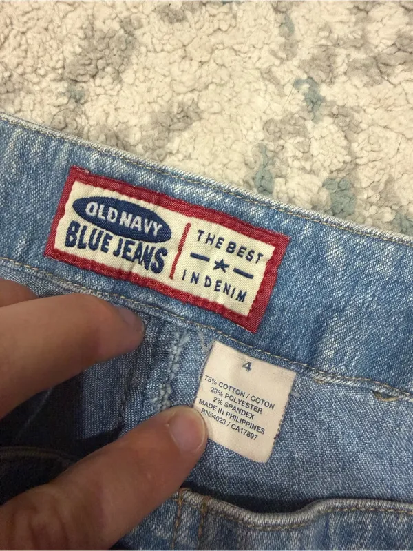 Old Navy Y2K Low Rise Denim Micro Shorts Blue Size 4 Vintage 90s - Image 3