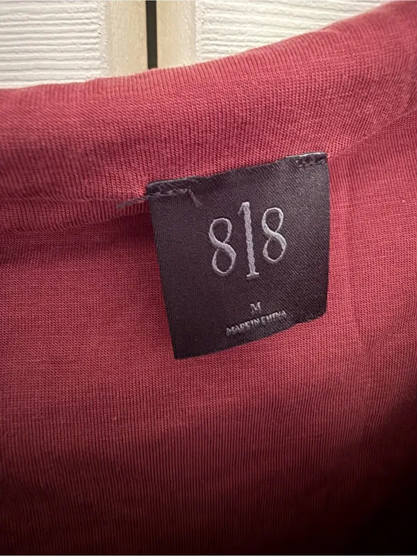 818 Clothing Dark Red Wine Assymmetrical Dress Stretch Midi Knee Length Dress M - Image 4
