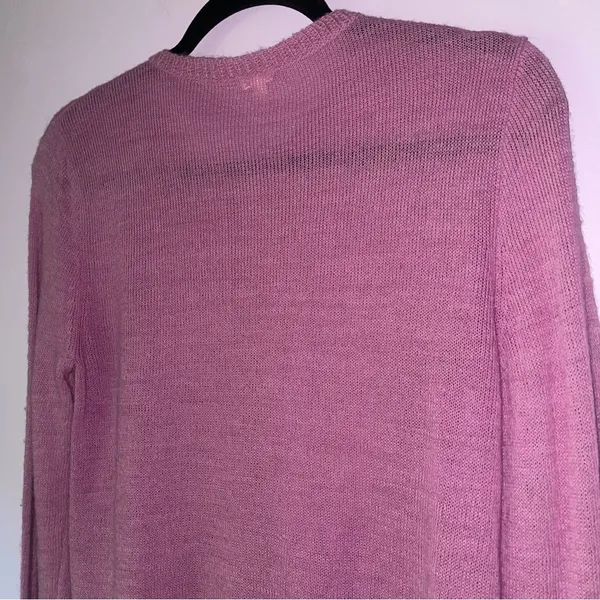 J Crew Size S Alpaca Wool Cardigan Purple Button Up Long Sleeve Knit Preppy - Image 7