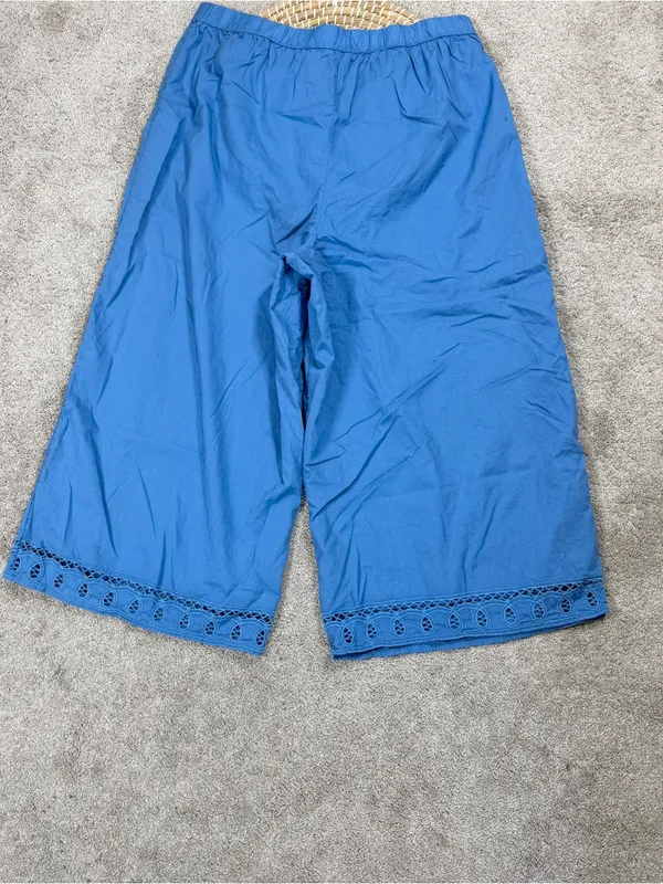 American Eagle Women’s Super Wide Leg Crop Pants Pull On in Blue XL - Image 6