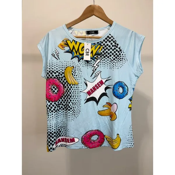 CBR Donut Print Pajama Set Lounge Shorts Sleepwear XL NWT - Image 2
