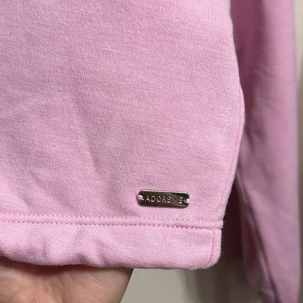 Adore Me Pink Fleece‎ Pullover Hoodie Sweatshirt Cozycore Loungewear Coquette - Image 5