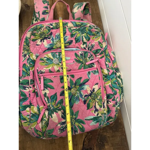 Vera Bradley Quilted Backpack Pink Floral Tropical Print School Travel‎ Bag - Image 10