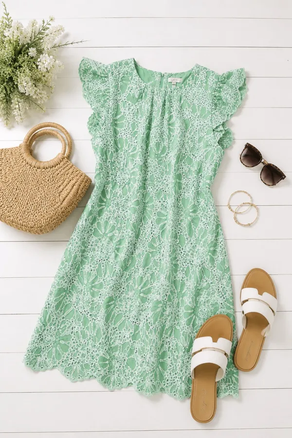 Loft Green Dress Midi - Image 2