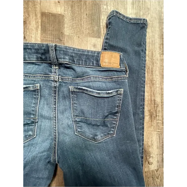 American‎ Eagle Outfitters Women's Blue Super Stretch Skinny Jeans - Image 4