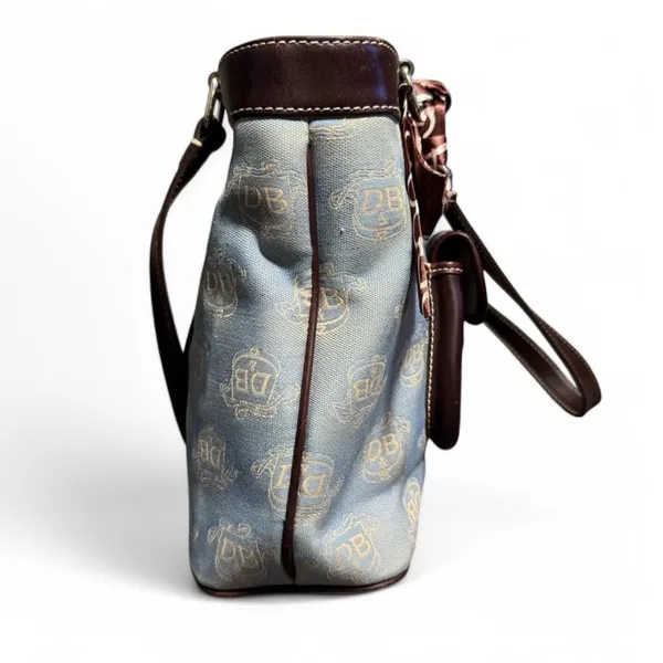 Dooney & Bourke East West Canvas / Leather Trim Donegal Crest Tote Shoulder Bag - Image 6