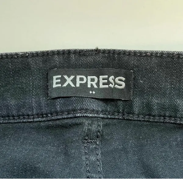 Express Perfect Denim Charcoal Black High Rise Ankle Skinny - Image 8