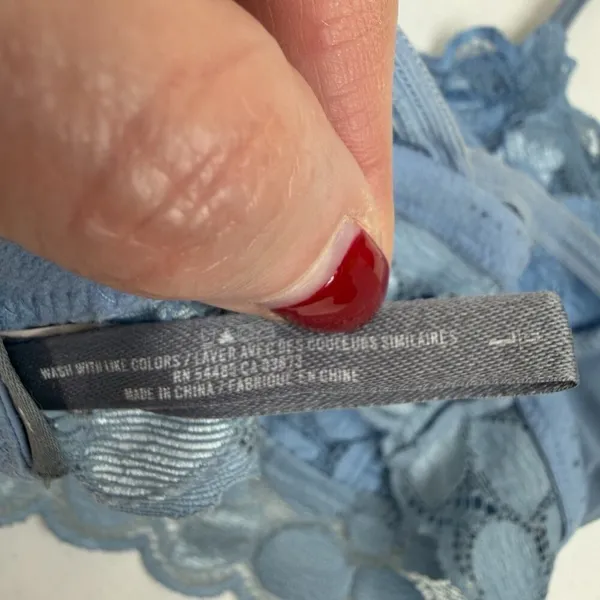 Aerie L Large Lace Bralette‎ Bra Wireless Blue Racerback Pullover Lightly Lined - Image 11