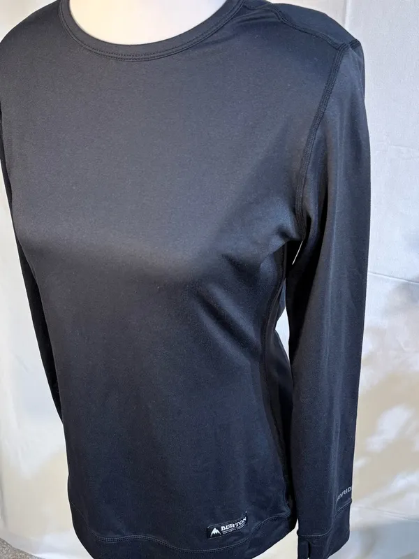 💥Burton Women’s Midweight Dryride Base Layer Crewneck Top Black Thumbholes~M🧡 - Image 5