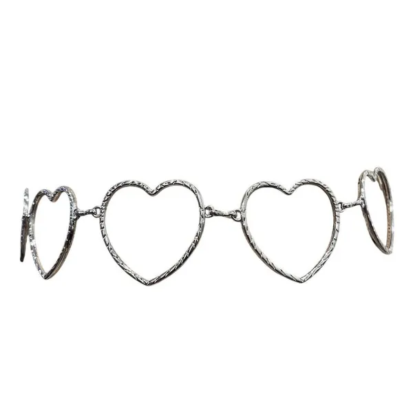 Silver Heart Chain Belt Women's Adjustable Skinny Waist Accessory - Image 5