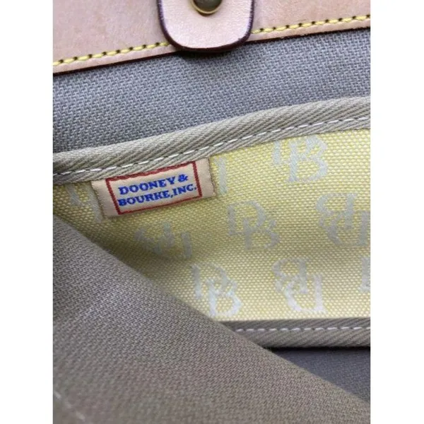 dooney and bourke fabric medium size yellow tan fa - Image 10