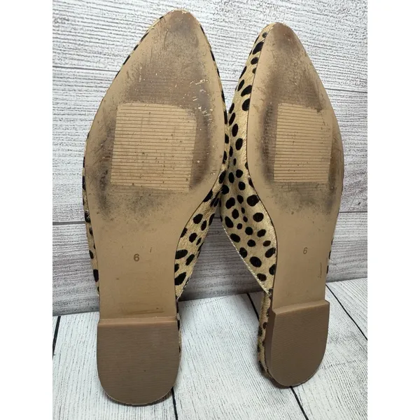 Madewell Remi Mule Leopard Print Flats Womens Size 6 Calf Hair Quiet Luxury - Image 8