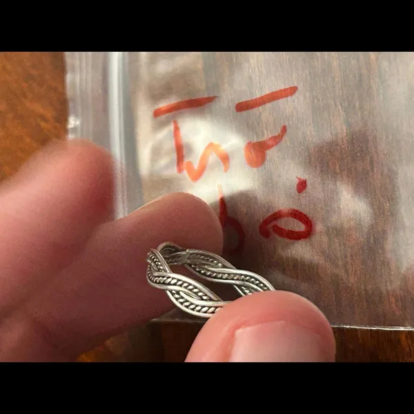 Silver plated ring band g51 0.91g size 4 - Image 3