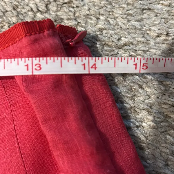 J. Crew Orange Pink Midi A-Line Skirt - Image 8
