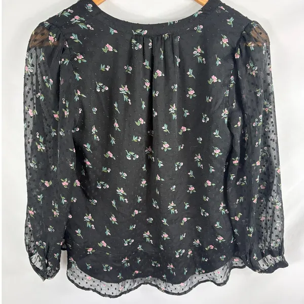 Ann Taylor LOFT Floral Print V Neck Flowy Blouse Size XS - Image 3