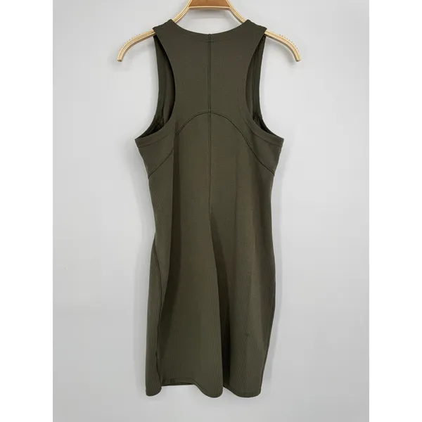 Lululemon Ribbed Softstreme Slim-Fit Tank Dress 8‎ Green Athleisure Casual Mini - Image 6