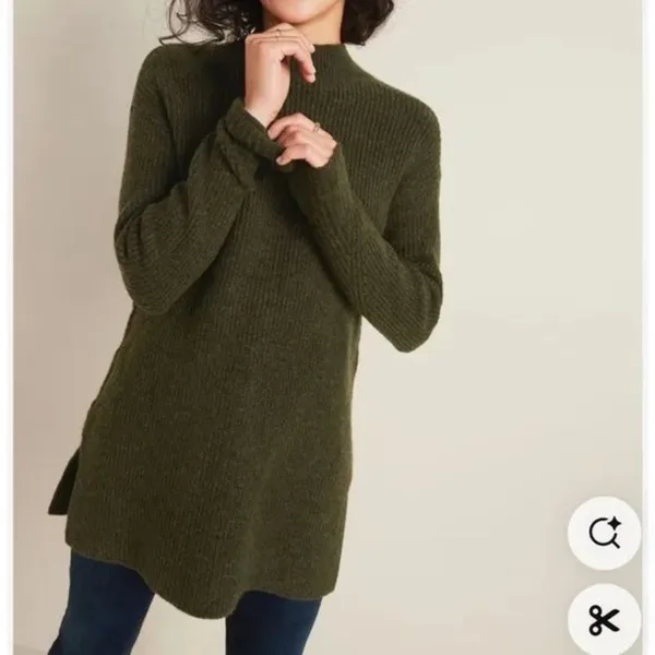 Old Navy Gray mock neck‎ tunic sweater small casual soft comfy - Image 2