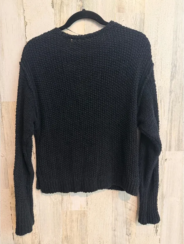 Free People Women’s XS Black Wrap Tie Front Chunky Knit Cropped Sweater - Image 8