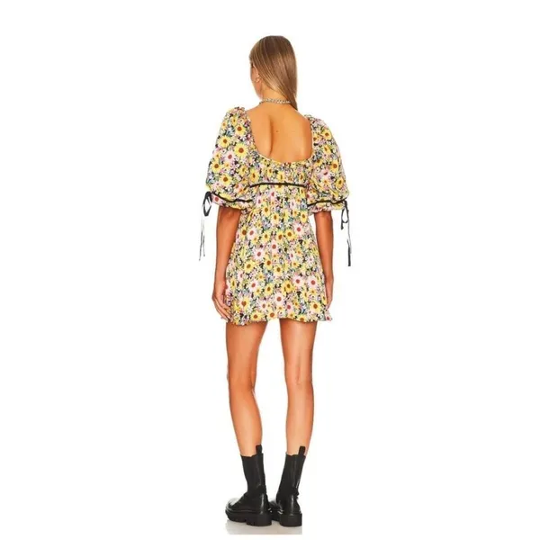 New For Love & Lemons Sylvia Puff Sleeve Mini Dress Size S - Image 7
