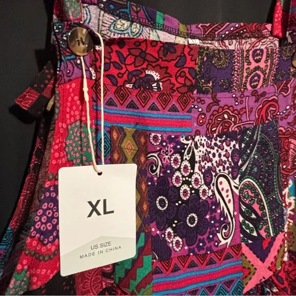 Unbranded XL Colorful Wide Leg Patchwork Print Jumpsuit - Image 12
