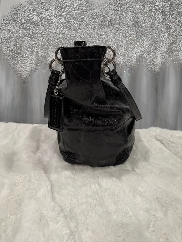 Coach Alex Signature Black Patent Leather Double Handle - Image 4