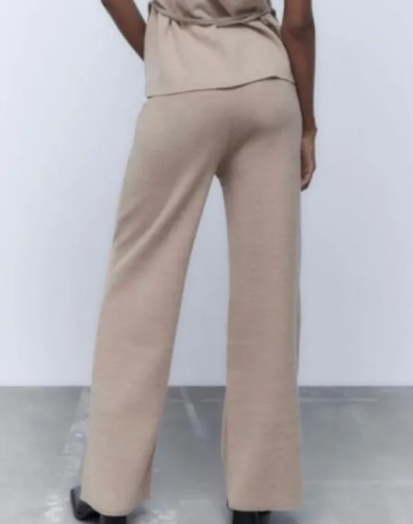 ZARA Basic Soft Pants in Light Camel - Image 3