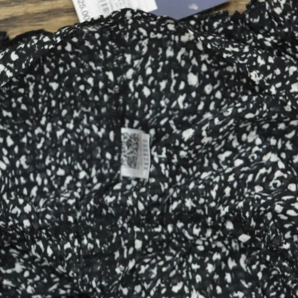 NWT Universal Thread Womens Balloon Long Sleeve Blouse 92235285 Black Abstract M - Image 7