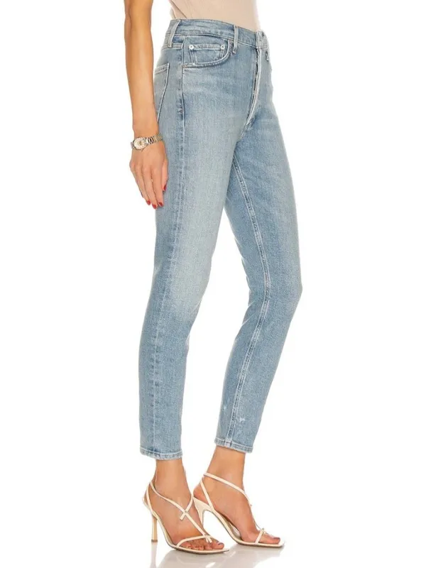Agolde Nico Jeans Size 26‎ Blue Embark Wash High Rise Slim Old Money Minimalist - Image 2