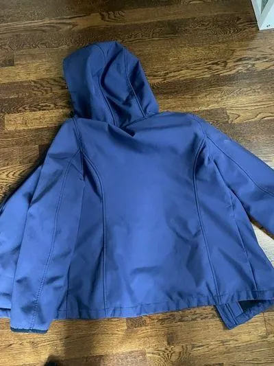 Blue Rain Jacket With Hood - Image 6