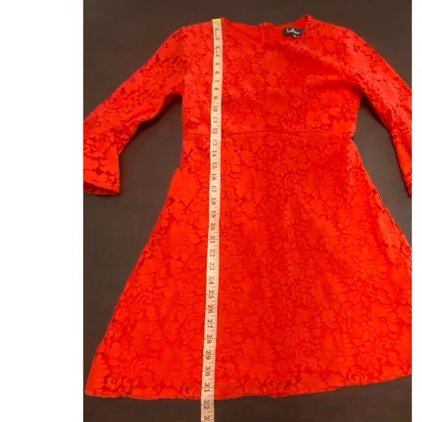 Lulus Favorite Flair Red Lace Bell Sleeve Dress Fit Flare Small Date Night Guest - Image 7