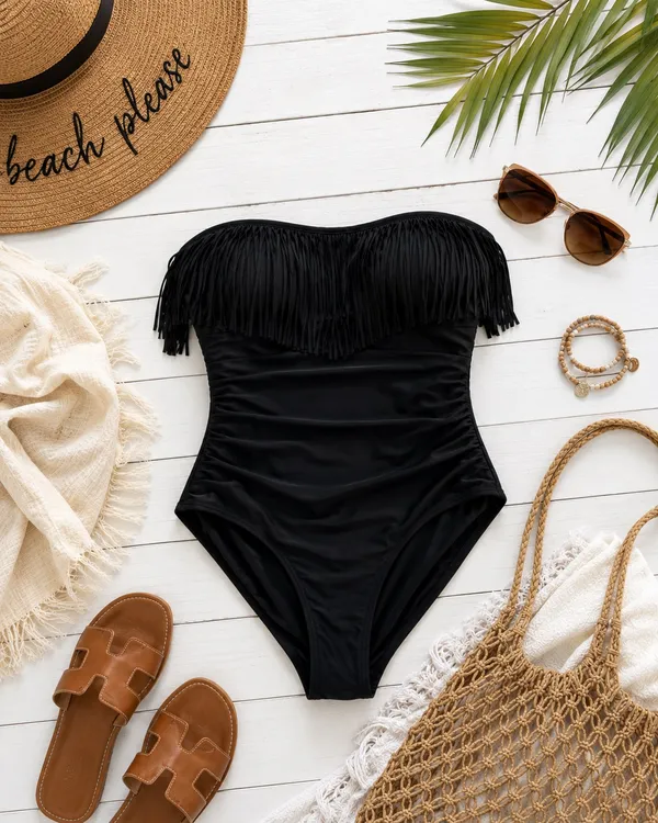 Swimsuits For All One Piece Black Bathing Suit - Image 3