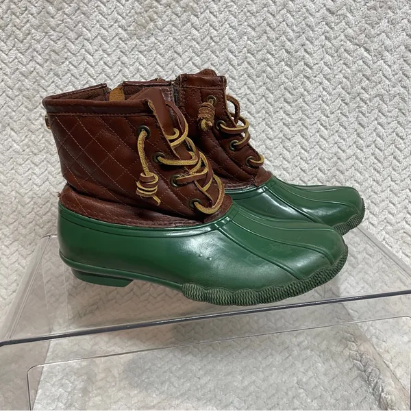 Steve Madden Women's Green Ankle‎ Rain Duck Boots size 7 Preppy - Image 2